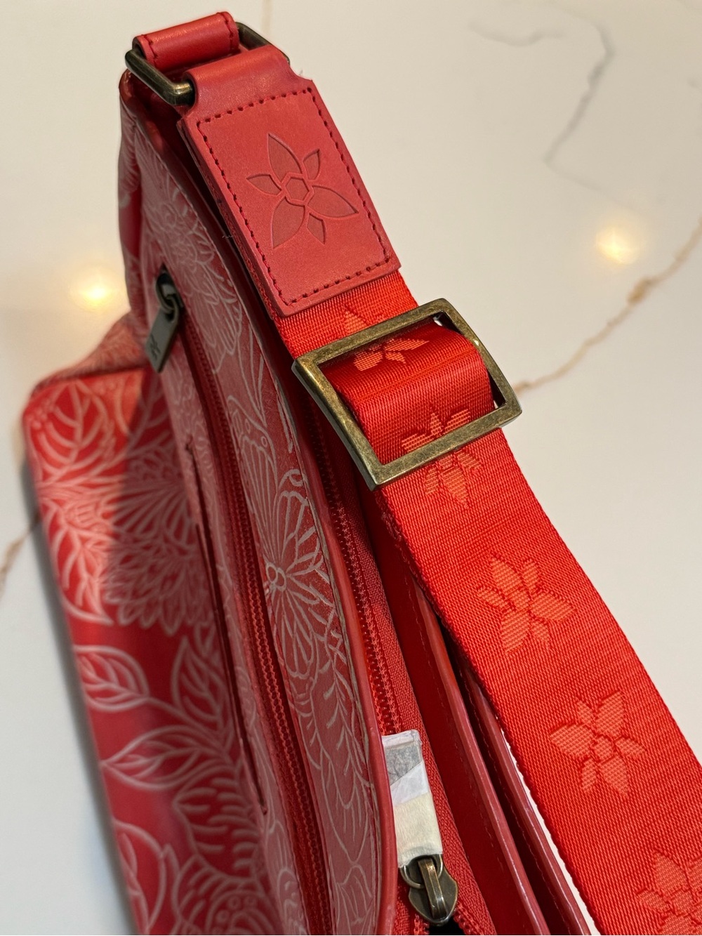 ANUSCHKA Coral red Floral Crossbody bag - Picture 4 of 11